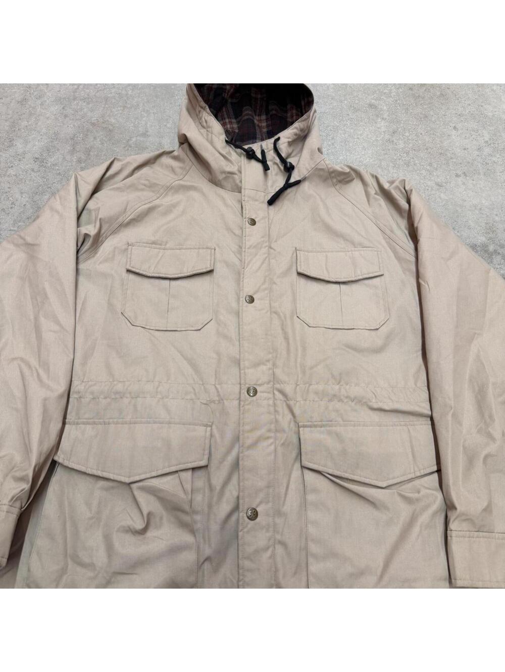 vintage eddie bauer beige parka zip up jacket size large - Picture 2 of 4